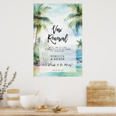 ビーチ誓の更新パーティー歓迎の看板ポスター ポスター (キッチン)