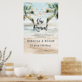 ビーチ誓の更新パーティー歓迎の看板ポスター ポスター (キッチン)