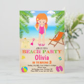 ビーチ誕生日の招待サマービーチの招待 招待状 (スタンド正面)