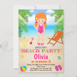 ビーチ誕生日の招待サマービーチの招待 招待状