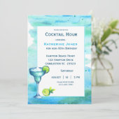 ビーチ誕生日カクテルパーティーマルガリータ 招待状 (スタンド正面)