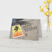 ビーチ誕生日カード カード (黄色い花)