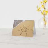 ビーチ誕生日グリーティングカード カード (黄色い花)