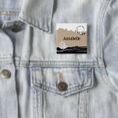 ビーチ誕生日パーティーの名前 缶バッジ (インサイチュ)