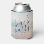 ビーチ誕生日パーティー好意ピンクパーソナライズされた 缶クーラー (缶裏面)