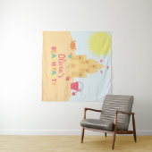 ビーチ誕生日パーティー砂の城 タペストリー (インサイチュ(横))