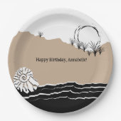ビーチ誕生日パーティー紙プレート ペーパープレート (正面)