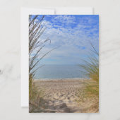 ビーチ誕生日ボードウォークサンドユニセックスパーティー 招待状 (裏面)