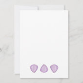 ビーチ誕生日招待状と水色シェル 招待状 (裏面)