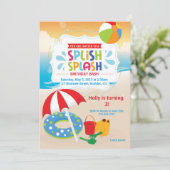 ビーチ誕生日招待状・ビーチパーティー 招待状 (スタンド正面)
