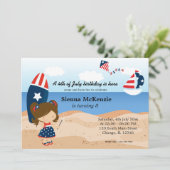 ビーチ誕生日独立日パーティー 招待状 (スタンド正面)