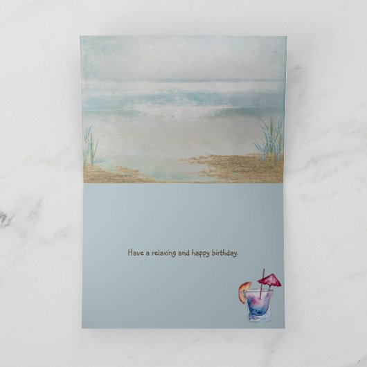 ビーチ誕生日 カード (内部)