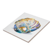 ビーチ貝殻ファンタジー真珠の神秘的な貝殻ガラス タイル (側面)