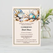 ビーチ貝熱帯貝類虹色きらめく 招待状 (スタンド正面)