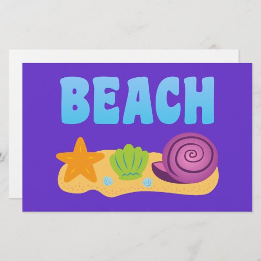 ビーチ貝 便箋 (正面/裏面)