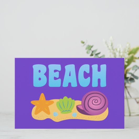 ビーチ貝 便箋 (スタンド正面)