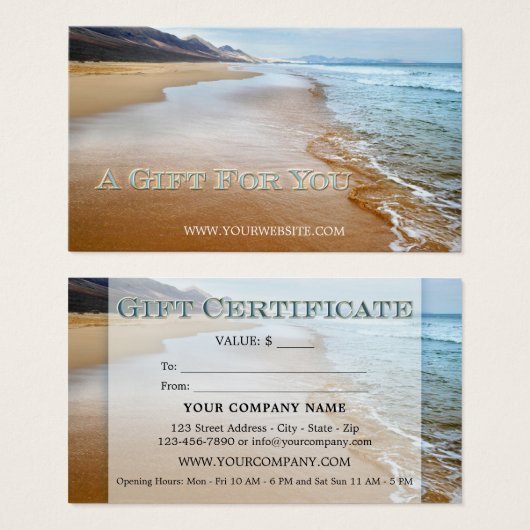 ビーチ贈与証 (正面&裏面)