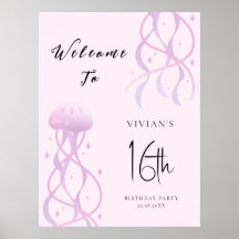 ビーチ赤面ピンクSweet sixteenパーティの招待状