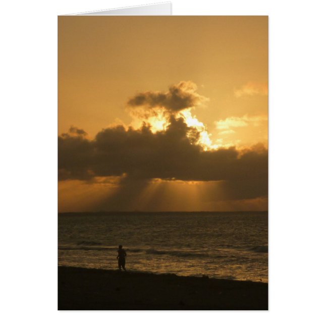 ビーチ走の夕日 (正面)