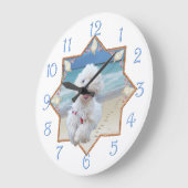 ビーチ走 ラージ壁時計 (傾斜)