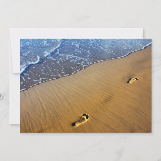 ビーチ足跡招待状 招待状 (正面)