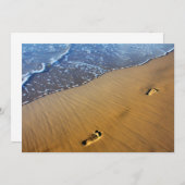 ビーチ足跡招待状 招待状 (正面/裏面)