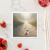 ビーチ足跡 スタンダードカクテルナプキン (インサイチュ)