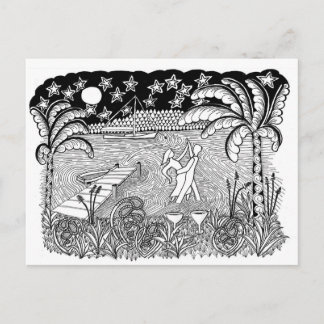 ビーチ踊りスタイル ポストカード