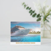 ビーチ近くの巡航船 ポストカード (スタンド正面)