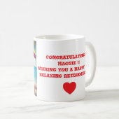 「ビーチ退職したの婦人」 コーヒーマグカップ (正面右)