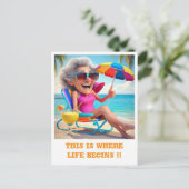 「ビーチ退職したの婦人」 ポストカード (スタンド正面)