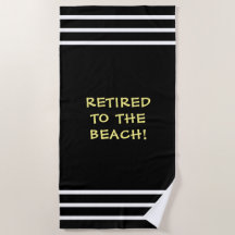 ビーチ退職したへ,白ストライプ色,黒