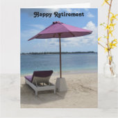 ビーチ退職したシート大 カード (黄色い花)