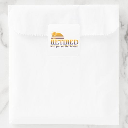 ビーチ退職したスクエアのステッカーに スクエアシール (バッグ)