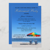 ビーチ退職パーティの招待状 招待状 (正面/裏面)