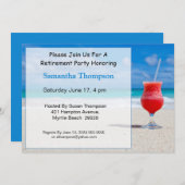 ビーチ退職招待状 招待状 (正面/裏面)