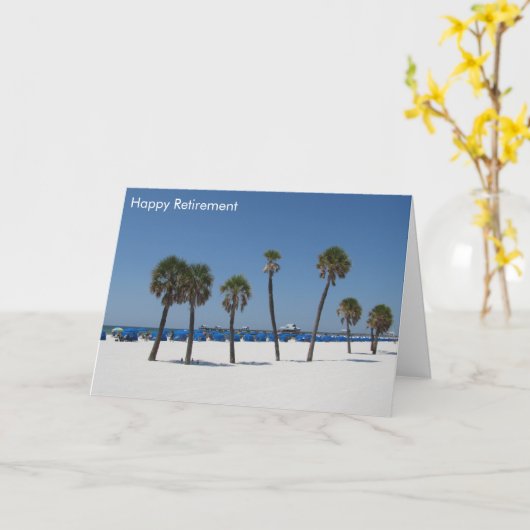 ビーチ退職 カード (黄色い花)