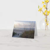 ビーチ道のメッセージカード カード (黄色い花)