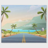 ビーチ道路景観 ラッピングペーパー (フラット)