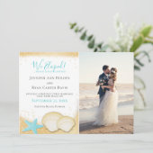 ビーチ金ゴールドの輝き我々は写真と駆け落ち結婚した 招待状 (スタンド正面)