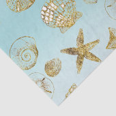 ビーチ金ゴールドシーシェルアクアグラデーションブルー 薄葉紙 (詳細)