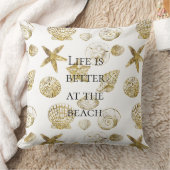 ビーチ金ゴールドシーシェル クッション (ブランケット)