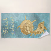 ビーチ金ゴールドドルフィンズ「ビーチお願い」 ビーチタオル (正面)