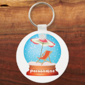 ビーチ雪の球体 キーホルダー (正面)