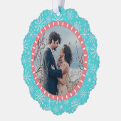 ビーチ雪航海の雪海岸2カスタムの写真 オーナメントカード (左)