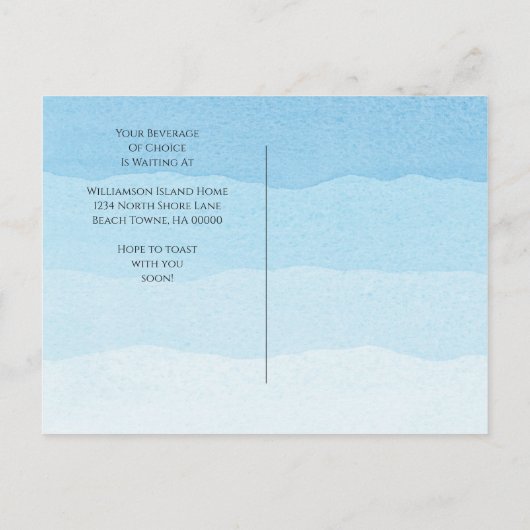 ビーチ青の新しいアドレス移動 案内ポストカード (裏面)