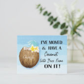 ビーチ青の新しいアドレス移動 案内ポストカード (スタンド正面)