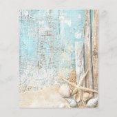 ビーチ青砂ヒトデ結婚式招待状 (裏面)