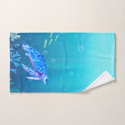 ビーチ風シーサーデザイン ハンドタオル (ハンドタオル)