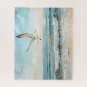 ビーチ飛んでいるのカモメ ジグソーパズル (縦)